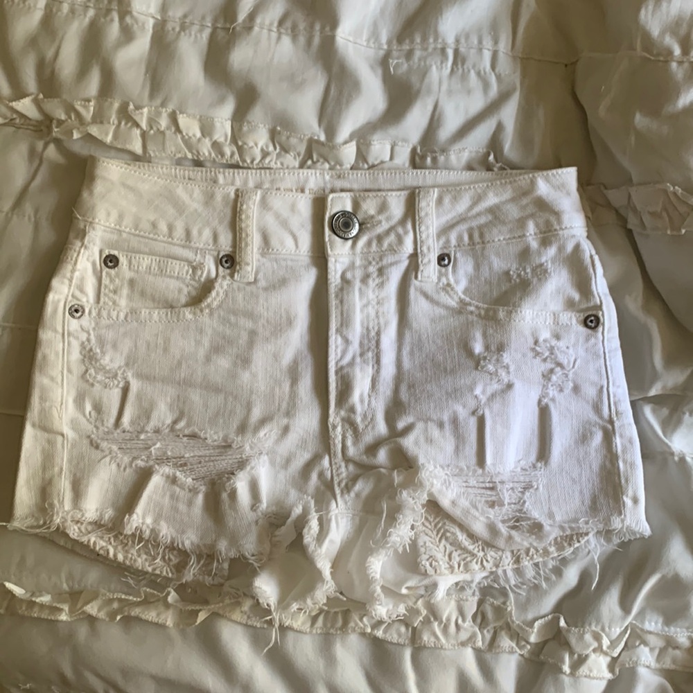 White Jean Shorts